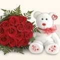 Ankara Sincan �i�ek�i firma �r�n�m�z harika 11 adet g�l ve pelu� oyuncak