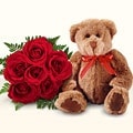 Ankara �i�ek g�nder firma �r�n�m�z 5 adet g�l ve pelu� oyuncak