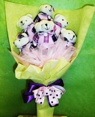 AYI BUKET� Do�um g�n� hediyesi 6 adet pelu� oyuncak ay� buketi